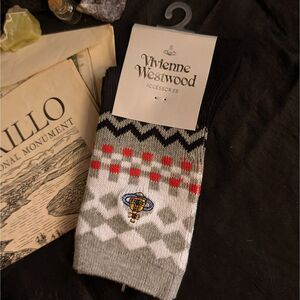 Vivienne Westwood Argyle Patterned Ankle Socks Women's One Size Gray Black